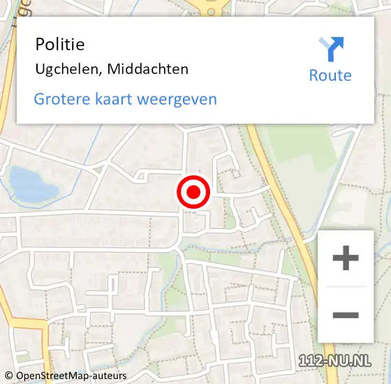 Locatie op kaart van de 112 melding: Politie Ugchelen, Middachten op 2 november 2020 07:44