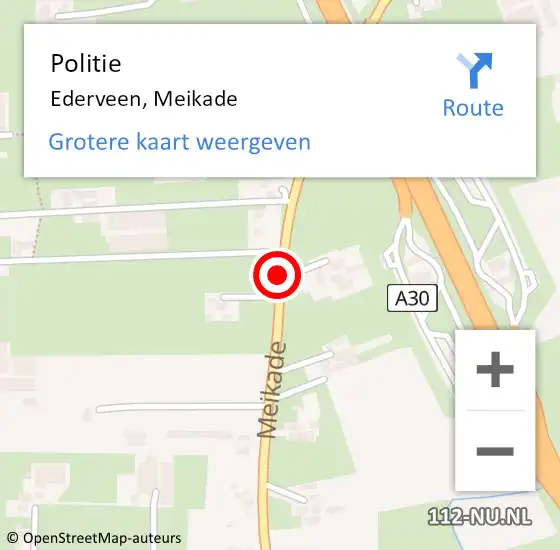 Locatie op kaart van de 112 melding: Politie Ederveen, Meikade op 2 november 2020 08:22