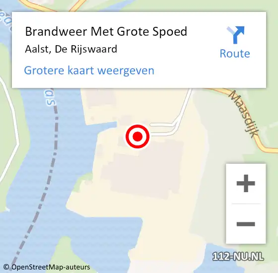 Locatie op kaart van de 112 melding: Brandweer Met Grote Spoed Naar Aalst, De Rijswaard op 2 november 2020 08:32