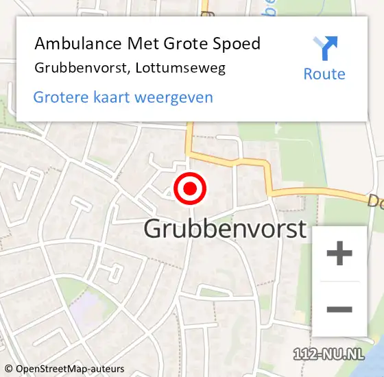 Locatie op kaart van de 112 melding: Ambulance Met Grote Spoed Naar Grubbenvorst, Lottumseweg op 23 mei 2014 08:35