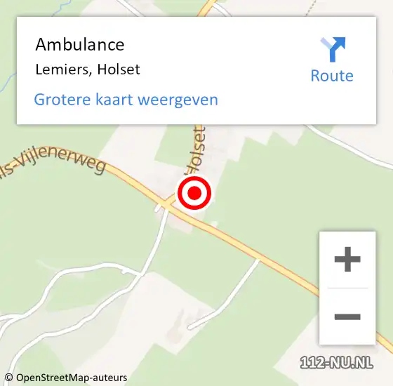 Locatie op kaart van de 112 melding: Ambulance Lemiers, Holset op 23 mei 2014 08:44