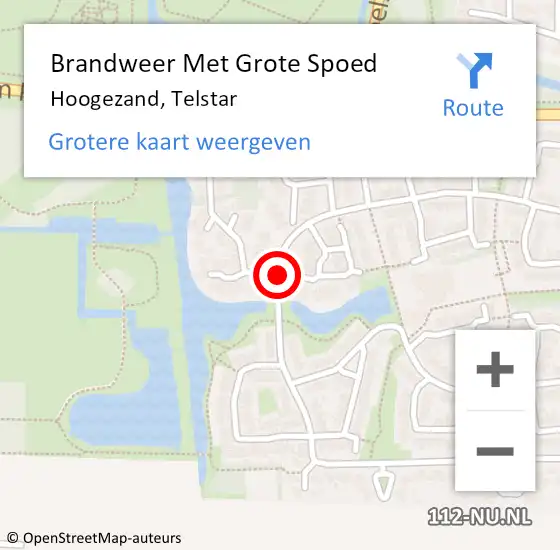 Locatie op kaart van de 112 melding: Brandweer Met Grote Spoed Naar Hoogezand, Telstar op 2 november 2020 11:57