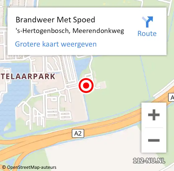 Locatie op kaart van de 112 melding: Brandweer Met Spoed Naar S-Hertogenbosch, Meerendonkweg op 2 november 2020 13:31