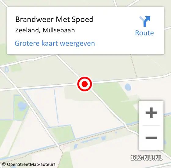 Locatie op kaart van de 112 melding: Brandweer Met Spoed Naar Zeeland, Millsebaan op 2 november 2020 13:38