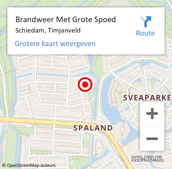 Locatie op kaart van de 112 melding: Brandweer Met Grote Spoed Naar Schiedam, Timjanveld op 2 november 2020 14:19