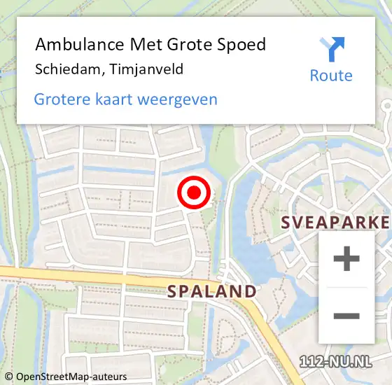 Locatie op kaart van de 112 melding: Ambulance Met Grote Spoed Naar Schiedam, Timjanveld op 2 november 2020 14:21