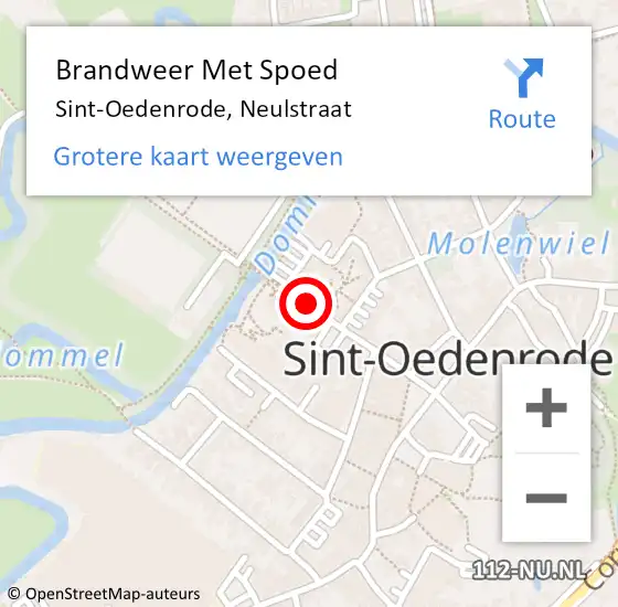 Locatie op kaart van de 112 melding: Brandweer Met Spoed Naar Sint-Oedenrode, Neulstraat op 2 november 2020 14:44