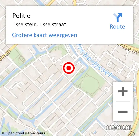 Locatie op kaart van de 112 melding: Politie IJsselstein, IJsselstraat op 2 november 2020 16:29