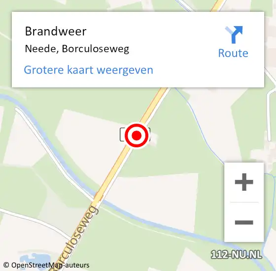 Locatie op kaart van de 112 melding: Brandweer Neede, Borculoseweg op 2 november 2020 16:36