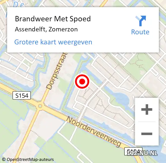 Locatie op kaart van de 112 melding: Brandweer Met Spoed Naar Assendelft, Zomerzon op 2 november 2020 17:40