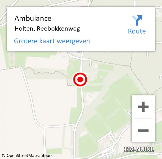 Locatie op kaart van de 112 melding: Ambulance Holten, Reebokkenweg op 2 november 2020 23:08