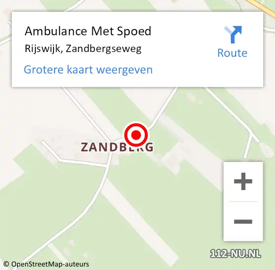 Locatie op kaart van de 112 melding: Ambulance Met Spoed Naar Rijswijk, Zandbergseweg op 3 november 2020 07:50