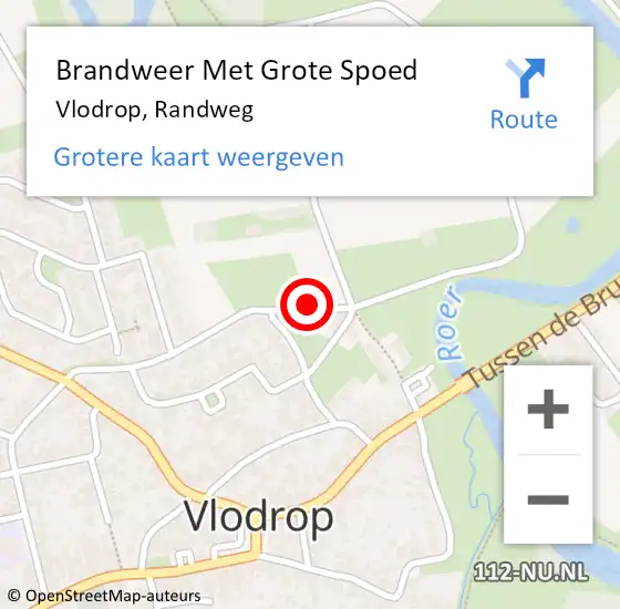 Locatie op kaart van de 112 melding: Brandweer Met Grote Spoed Naar Vlodrop, Randweg op 3 november 2020 09:09