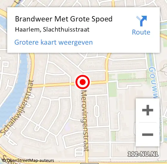 Locatie op kaart van de 112 melding: Brandweer Met Grote Spoed Naar Haarlem, Slachthuisstraat op 3 november 2020 10:06