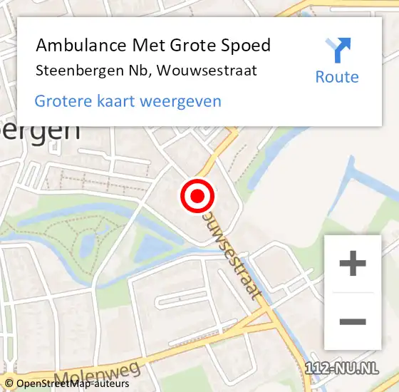 Locatie op kaart van de 112 melding: Ambulance Met Grote Spoed Naar Steenbergen Nb, Wouwsestraat op 3 november 2020 10:46