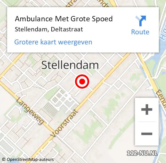 Locatie op kaart van de 112 melding: Ambulance Met Grote Spoed Naar Stellendam, Deltastraat op 3 november 2020 10:58