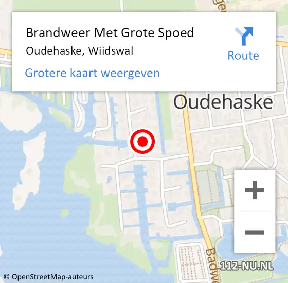 Locatie op kaart van de 112 melding: Brandweer Met Grote Spoed Naar Oudehaske, Wiidswal op 3 november 2020 11:25