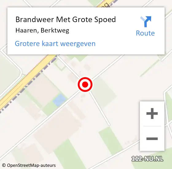 Locatie op kaart van de 112 melding: Brandweer Met Grote Spoed Naar Haaren, Berktweg op 3 november 2020 13:31