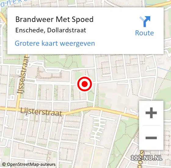 Locatie op kaart van de 112 melding: Brandweer Met Spoed Naar Enschede, Dollardstraat op 3 november 2020 14:45