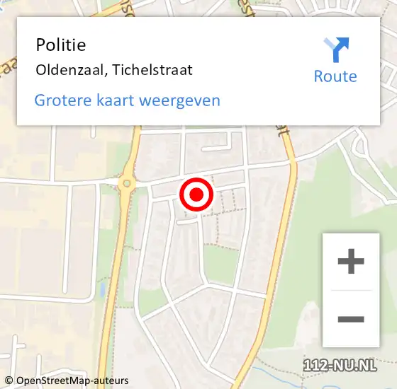 Locatie op kaart van de 112 melding: Politie Oldenzaal, Tichelstraat op 3 november 2020 14:54