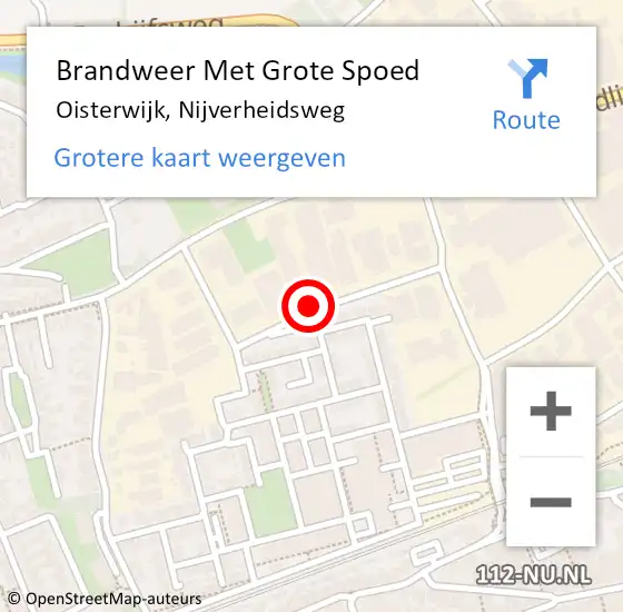 Locatie op kaart van de 112 melding: Brandweer Met Grote Spoed Naar Oisterwijk, Nijverheidsweg op 3 november 2020 17:16