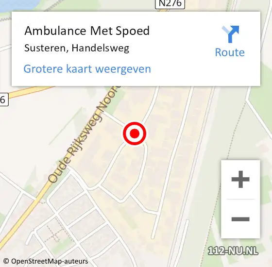 Locatie op kaart van de 112 melding: Ambulance Met Spoed Naar Susteren, Handelsweg op 3 november 2020 18:48