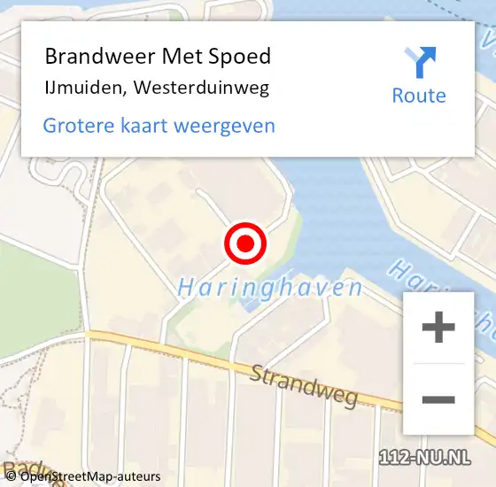 Locatie op kaart van de 112 melding: Brandweer Met Spoed Naar IJmuiden, Westerduinweg op 3 november 2020 19:31