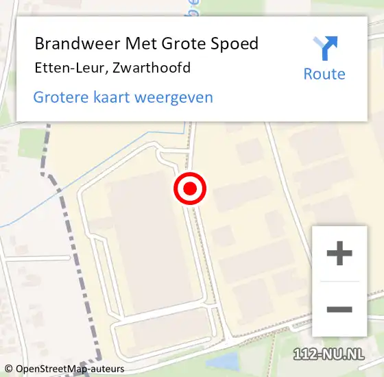 Locatie op kaart van de 112 melding: Brandweer Met Grote Spoed Naar Etten-Leur, Zwarthoofd op 3 november 2020 21:05