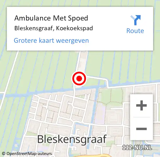 Locatie op kaart van de 112 melding: Ambulance Met Spoed Naar Bleskensgraaf, Koekoekspad op 23 mei 2014 11:18