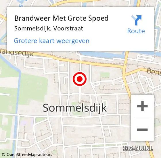 Locatie op kaart van de 112 melding: Brandweer Met Grote Spoed Naar Sommelsdijk, Voorstraat op 3 november 2020 22:53