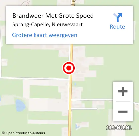 Locatie op kaart van de 112 melding: Brandweer Met Grote Spoed Naar Sprang-Capelle, Nieuwevaart op 4 november 2020 08:35