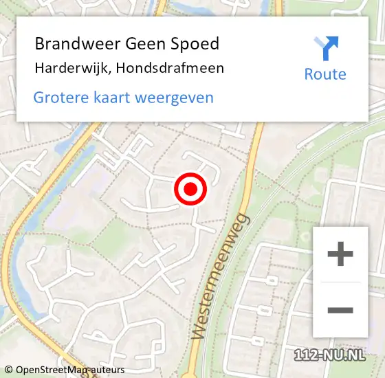 Locatie op kaart van de 112 melding: Brandweer Geen Spoed Naar Harderwijk, Hondsdrafmeen op 4 november 2020 09:49