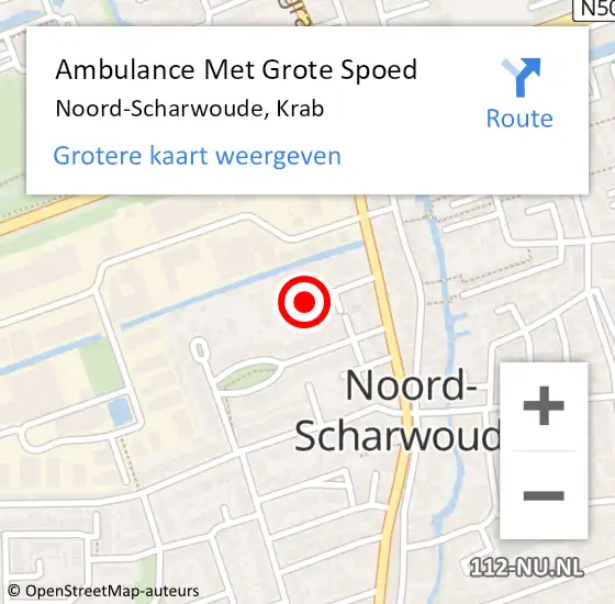 Locatie op kaart van de 112 melding: Ambulance Met Grote Spoed Naar Noord-Scharwoude, Krab op 4 november 2020 10:03