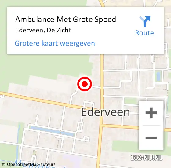 Locatie op kaart van de 112 melding: Ambulance Met Grote Spoed Naar Ederveen, De Zicht op 4 november 2020 10:22