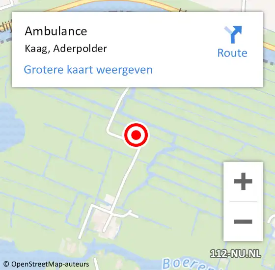 Locatie op kaart van de 112 melding: Ambulance Kaag, Aderpolder op 23 mei 2014 11:58