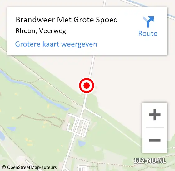 Locatie op kaart van de 112 melding: Brandweer Met Grote Spoed Naar Rhoon, Veerweg op 4 november 2020 12:27