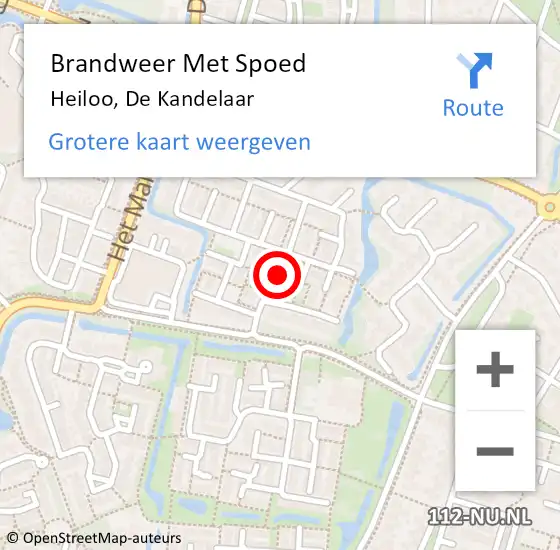 Locatie op kaart van de 112 melding: Brandweer Met Spoed Naar Heiloo, De Kandelaar op 4 november 2020 13:40