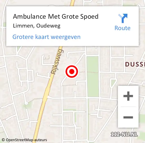 Locatie op kaart van de 112 melding: Ambulance Met Grote Spoed Naar Limmen, Oudeweg op 23 mei 2014 12:20