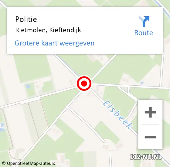 Locatie op kaart van de 112 melding: Politie Rietmolen, Kieftendijk op 4 november 2020 15:39