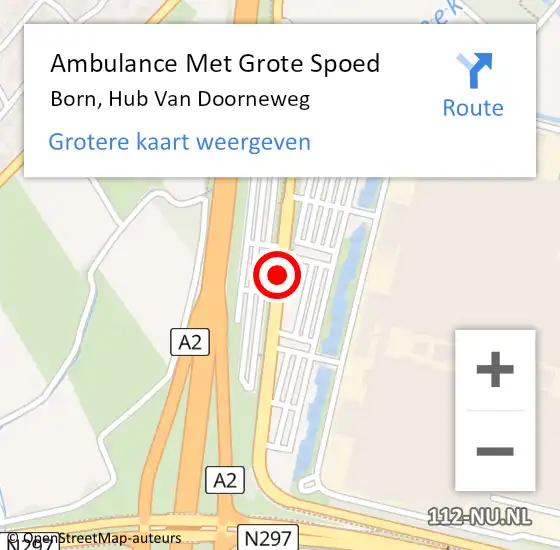 Locatie op kaart van de 112 melding: Ambulance Met Grote Spoed Naar Born, Hub Van Doorneweg op 4 november 2020 15:41