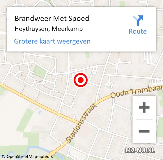 Locatie op kaart van de 112 melding: Brandweer Met Spoed Naar Heythuysen, Meerkamp op 4 november 2020 16:00