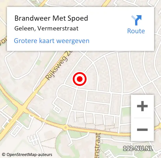 Locatie op kaart van de 112 melding: Brandweer Met Spoed Naar Geleen, Vermeerstraat op 4 november 2020 17:03