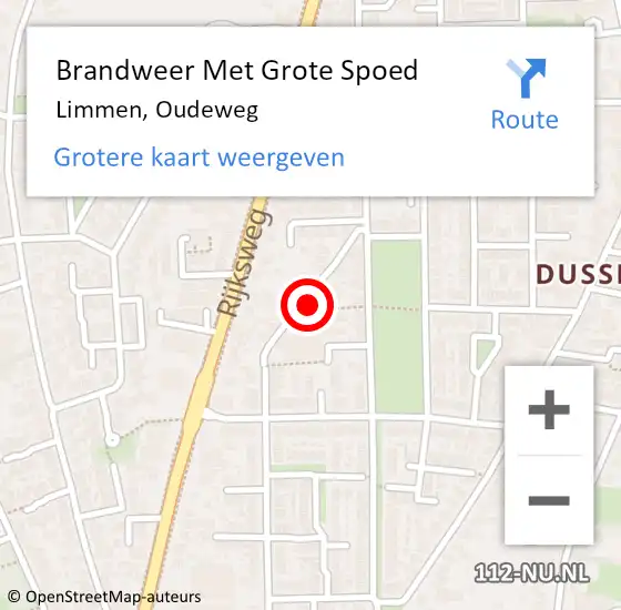 Locatie op kaart van de 112 melding: Brandweer Met Grote Spoed Naar Limmen, Oudeweg op 23 mei 2014 12:36