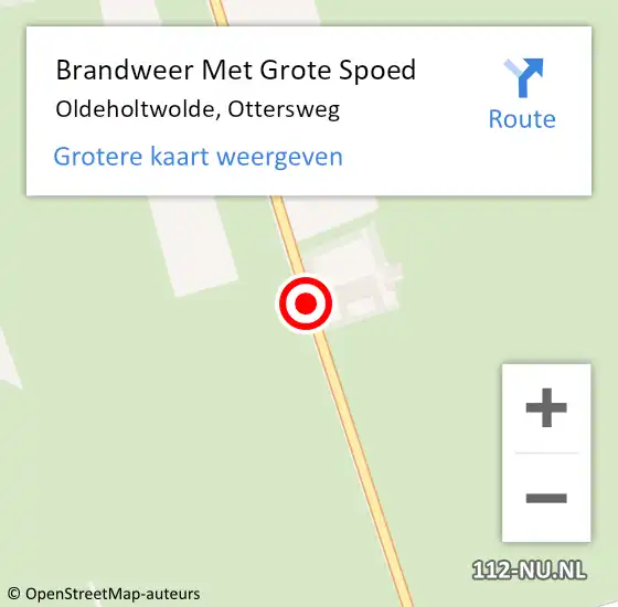 Locatie op kaart van de 112 melding: Brandweer Met Grote Spoed Naar Oldeholtwolde, Ottersweg op 4 november 2020 19:24