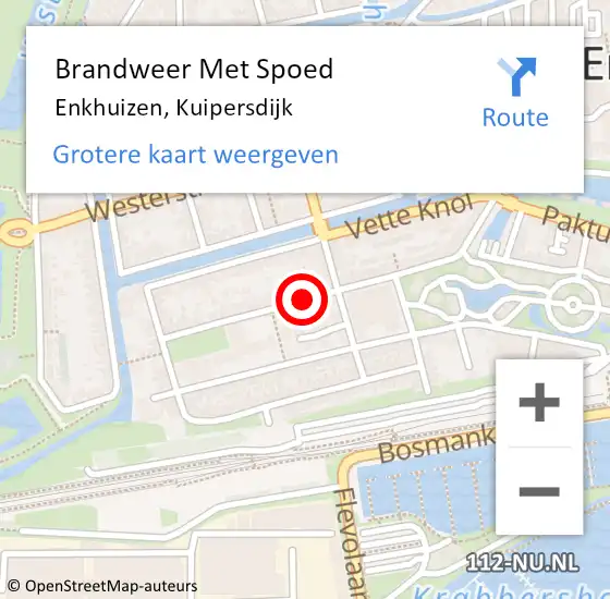 Locatie op kaart van de 112 melding: Brandweer Met Spoed Naar Enkhuizen, Kuipersdijk op 4 november 2020 21:10