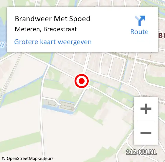 Locatie op kaart van de 112 melding: Brandweer Met Spoed Naar Meteren, Bredestraat op 4 november 2020 21:12