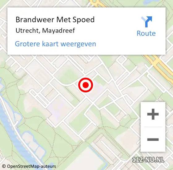 Locatie op kaart van de 112 melding: Brandweer Met Spoed Naar Utrecht, Mayadreef op 4 november 2020 21:56