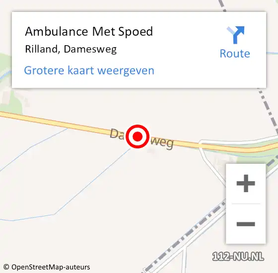 Locatie op kaart van de 112 melding: Ambulance Met Spoed Naar Rilland, Damesweg op 23 mei 2014 13:00