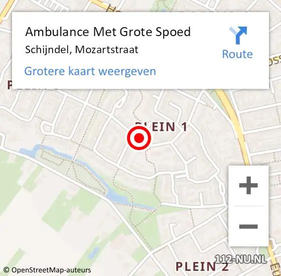 Locatie op kaart van de 112 melding: Ambulance Met Grote Spoed Naar Schijndel, Mozartstraat op 5 november 2020 00:04