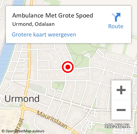 Locatie op kaart van de 112 melding: Ambulance Met Grote Spoed Naar Urmond, Odalaan op 2 oktober 2013 20:08